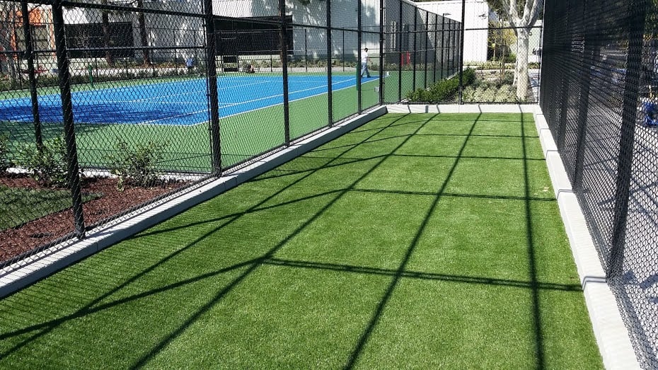 synthetic turf on bocce ball court