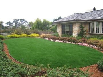 Beautiful yard with artificial turf in brisbane california