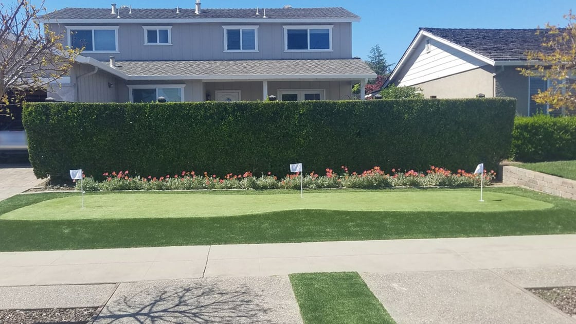 Front Yard Artificial Putting Installation In San Jose