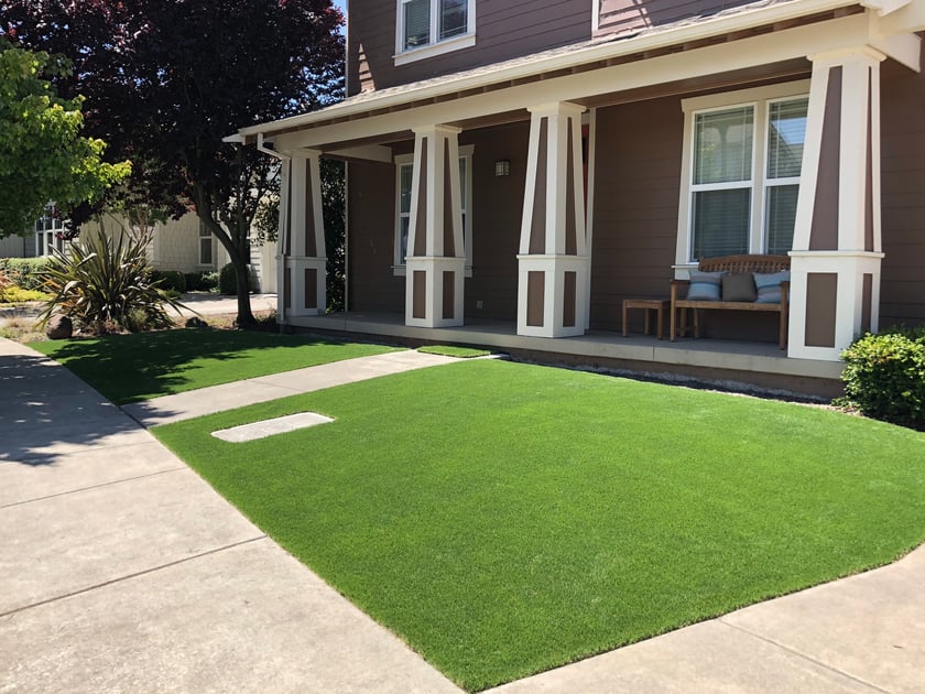 Drought-Tolerant Landscape Changed To Artificial Turf
