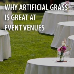 event venue with tables and artificial grass