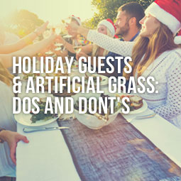 outdoor holiday party and guests do's and don'ts on artificial grass