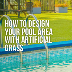 pool area with artificial grass