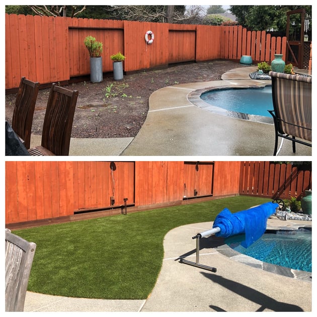 Artificial Grass Installed Around A Pool