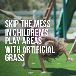 little girl tumbling on the playground without getting dirty because of artificial grass