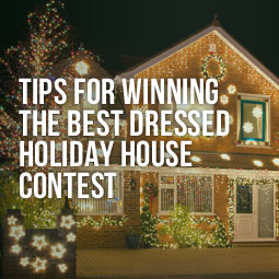 a home decorated with Christmas lights for best-dressed holiday house competition