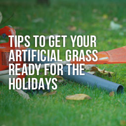 Leaf blower and leaf broom to help you get your artificial grass ready for the holidays