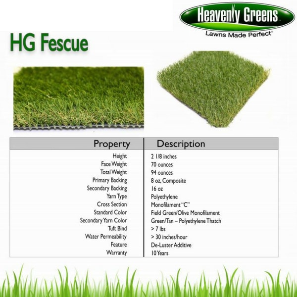 HG Fescue Artificial Grass Spec