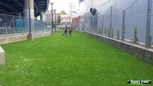 synthetic turf in a city park