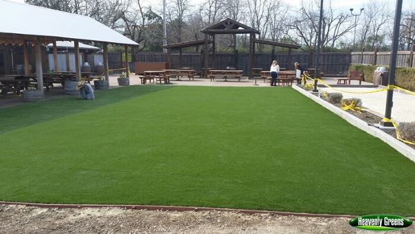 synthetic grass in an event area