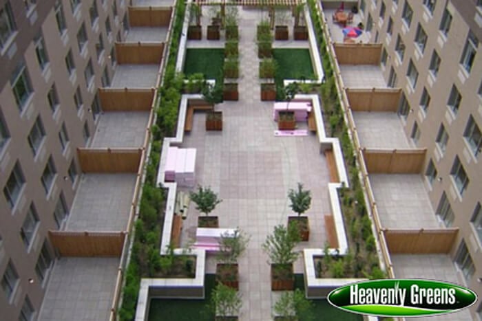 artificial turf in a commercial common area