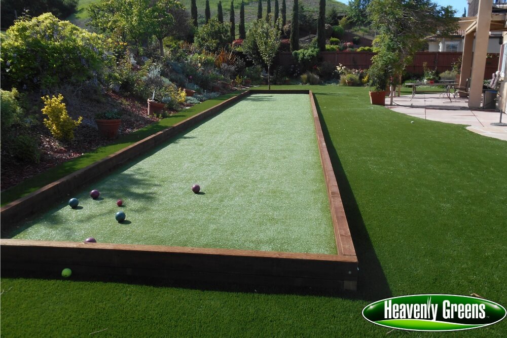 bocce ball court made of artificial turf
