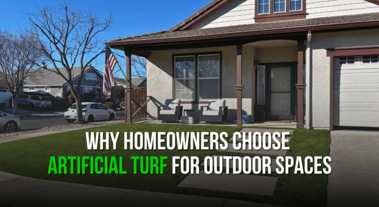 Sustainable landscaping choice with artificial turf in residential design
