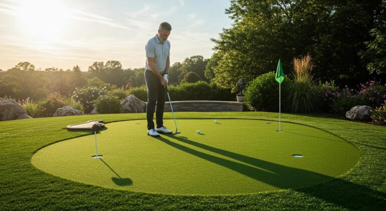 backyard putting green installation