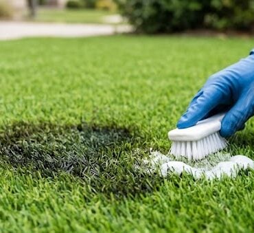 removing oil stains from artificial turf