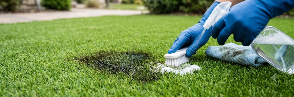 removing oil stains from artificial turf